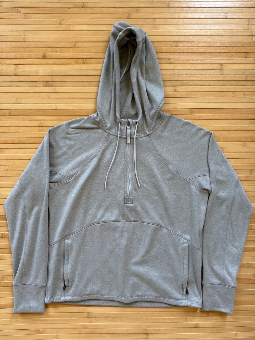 Athleta Gray Half-Zip Hooded Pullover